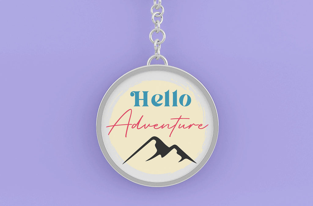 Hello Adventure, Round Key ring SVG - So Fontsy