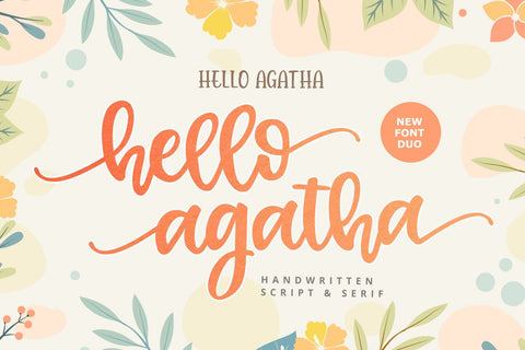 Hello Agatha Font Duo Font Zeenesia Std 