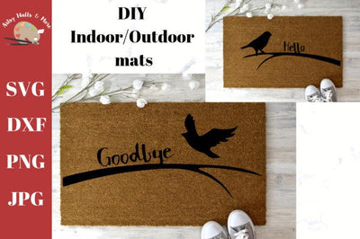 Hello and Goodbye - Diy welcome mat svg - DIY funny doormat svg SVG The Artsy Spot 