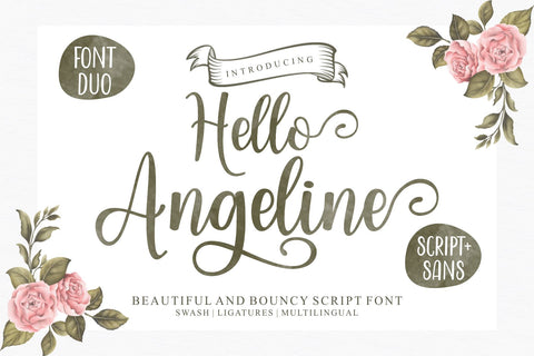 Hello Angeline Font Duo Font MJB Letters Studio 