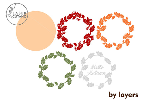 HELLO AUTUMN Decoration Wood Cut and Paper Cut Template SVG LaserCutano 