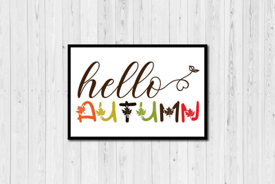 Hello autumn Fall sign SVG SVG Paper Switch 