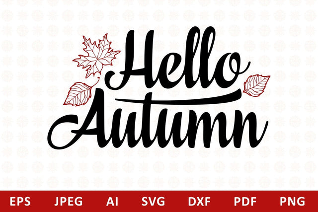 Hello Autumn Lettering Phrase Text Graphic svg SVG Zoya Miller 