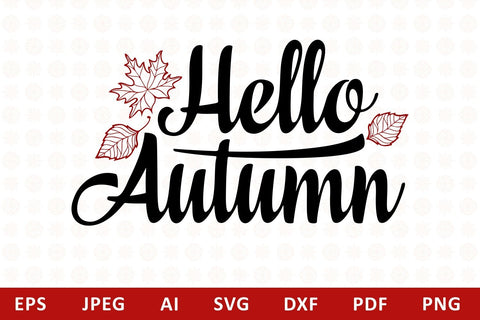 Hello Autumn Lettering Phrase Text Graphic svg SVG Zoya Miller 