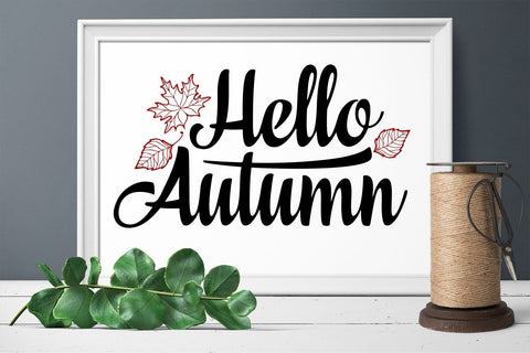 Hello Autumn Lettering Phrase Text Graphic svg SVG Zoya Miller 