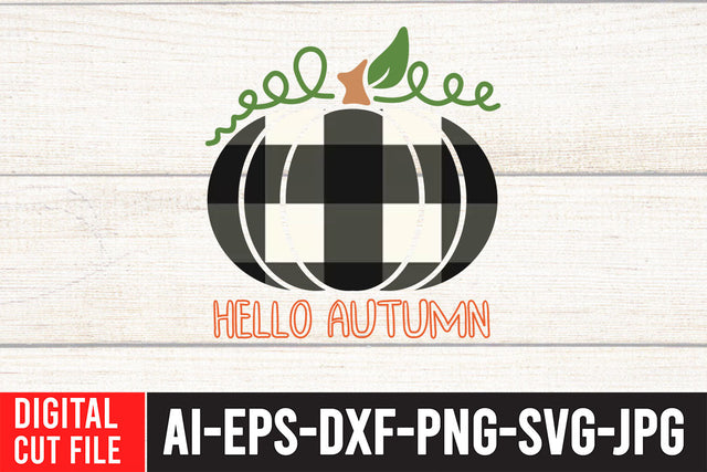 Hello Autumn Sublimation Design Sublimation BlackCatsMedia 