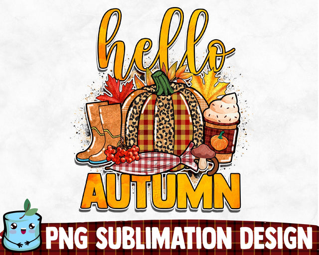 Hello Autumn Sublimation Design Sublimation MintyMarshmallows 
