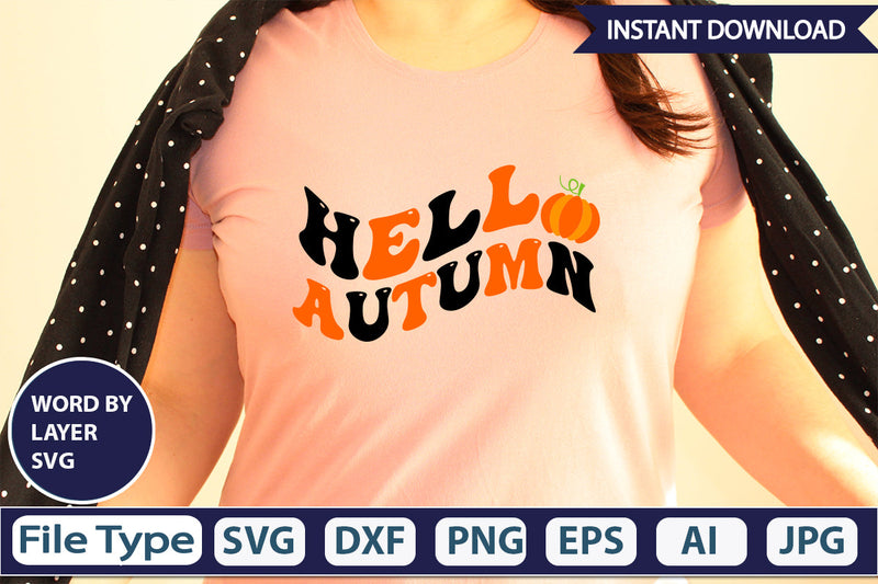 Hello Autumn SVG Cut File SVG DesignPlante 503 