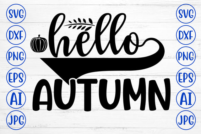 HELLO AUTUMN SVG Cut File SVG Syaman 