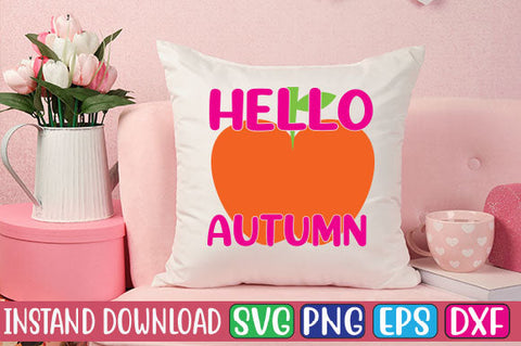 Hello Autumn SVG Cut File SVGs, Quotes and Sayings, Food & Drink, Holiday,On Sale, SVG Studio Innate 