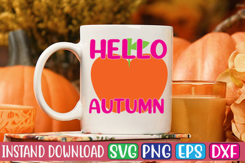Hello Autumn SVG Cut File SVGs, Quotes and Sayings, Food & Drink, Holiday,On Sale, SVG Studio Innate 
