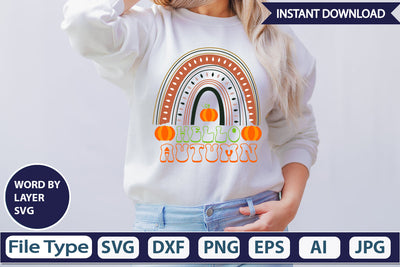 Hello Autumn SVG Cut File SVGs,Quotes and Sayings,Food & Drink,On Sale, Print & Cut SVG DesignPlante 503 