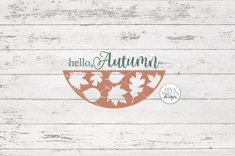 Hello Autumn SVG | Fall Round Sign Design SVG Diva Watts Designs 