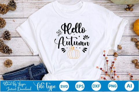 Hello Autumn SVG SVGs,Quotes and Sayings,Food & Drink,On Sale, Print & Cut SVG DesignPlante 503 