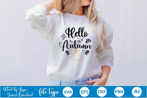 Hello Autumn SVG SVGs,Quotes and Sayings,Food & Drink,On Sale, Print & Cut SVG DesignPlante 503 