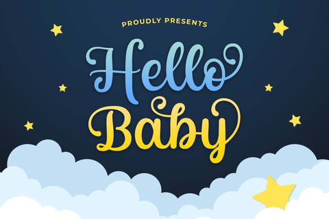 Hello Baby Font love script 