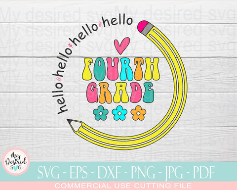 Hello Back To School SVG, Bundle, First Day Of School SVG, Bundle, Hello Kindergarten, Hello Pre-K, Hello First Grade SVG, Hello Second Grade SVG MyDesiredSVG 