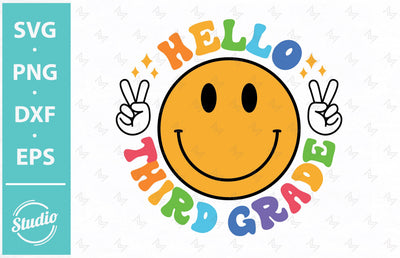 Hello Back To School SVG, Hello Third Grade SVG, Back To School 3rd Grade Svg, Png, Dxf, Eps SVG SailorMoonDigitals 