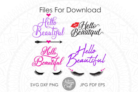 Hello Beautiful SVG for makeup bags SVG Artisan Craft SVG 