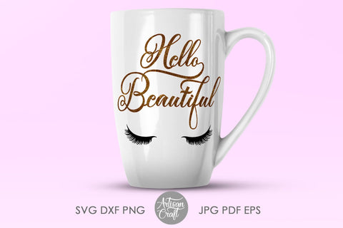 Hello Beautiful SVG for makeup bags SVG Artisan Craft SVG 