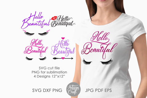 Hello Beautiful SVG for makeup bags SVG Artisan Craft SVG 
