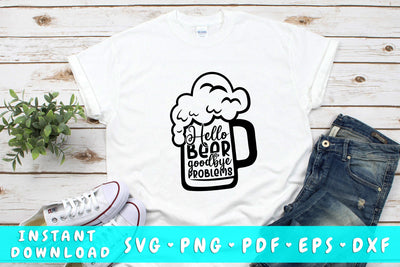 Hello Beer Goodbye Problems SVG SVG HappyDesignStudio 