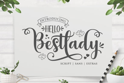 Hello Bestlady | Font Duo with Extras Font Rastype 