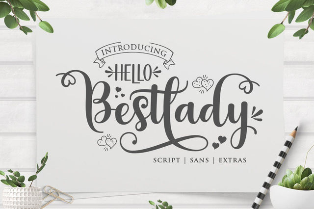 Hello Bestlady Script Font Rastype 