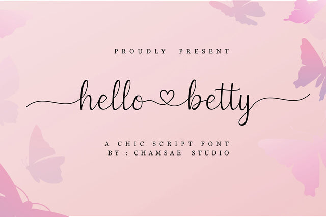 hello betty lovely font Font Chamsae Studio 