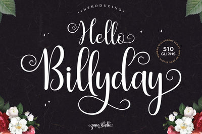 Hello Billyday Script Font Zane Studio55 