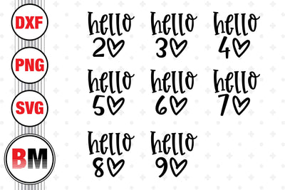 Hello Birthday SVG, PNG, DXF Files SVG BMDesign 