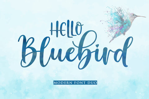 Hello Bluebird | Font Duo Font Rastype 