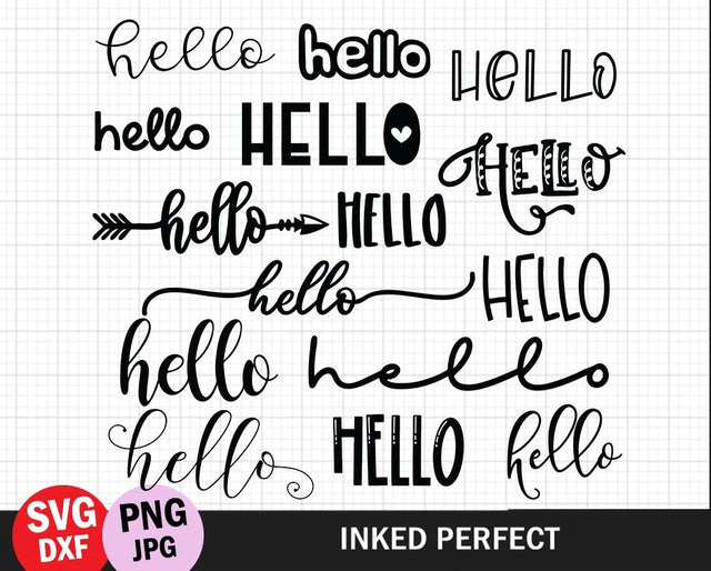 Hello Bundle SVG Inked Perfect 