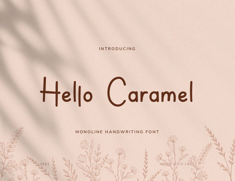 Hello Caramel Monoline Handwriting Font inferno.studio3 