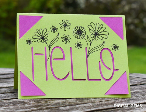 Hello card design SVG Digital Gems 