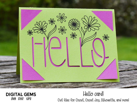 Hello card design SVG Digital Gems 