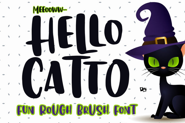 Hello Catto - Fun Rough Brush Font Font Dm Letter Studio 