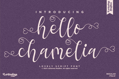 hello chamelia Font Letterena Studios 