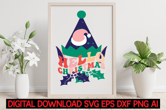 Hello Christmas svg cut file SVG Blessedprint 