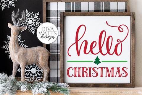 Hello Christmas SVG | Winter Sign | DXF and More SVG Diva Watts Designs 