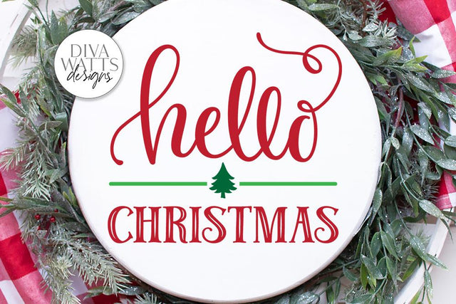 Hello Christmas SVG | Winter Sign | DXF and More SVG Diva Watts Designs 
