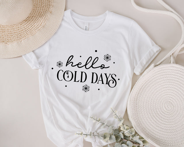 Hello Cold Days Svg, Hello SVG, Winter SVG, Cold SVG, Cozy svg, Snowflake Svg, Snuggle Season Svg, Sweater Weather Svg, Winter season svg SVG Fauz 
