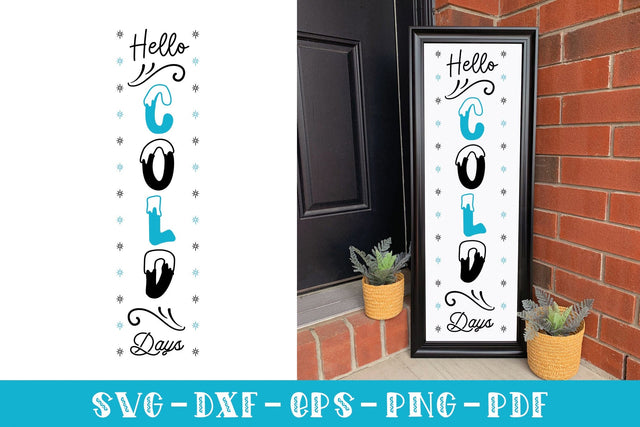 Hello Cold Days SVG - Winter Porch Sign SVG SVG CraftLabSVG 