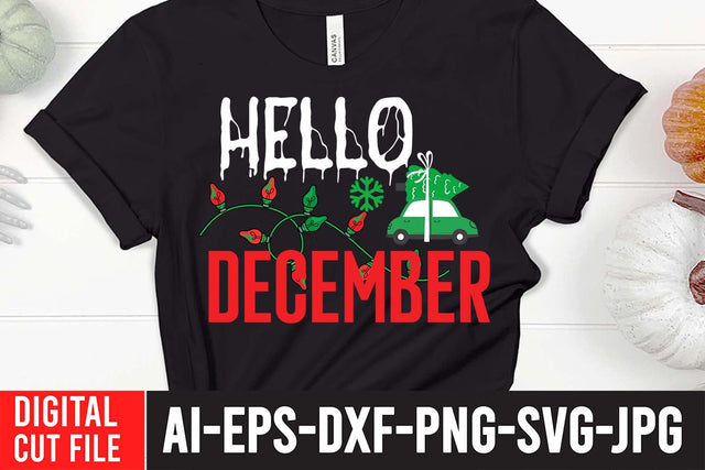 Hello December SVG Cut File SVG BlackCatsMedia 