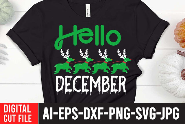 Hello December SVG Cut File SVG BlackCatsMedia 