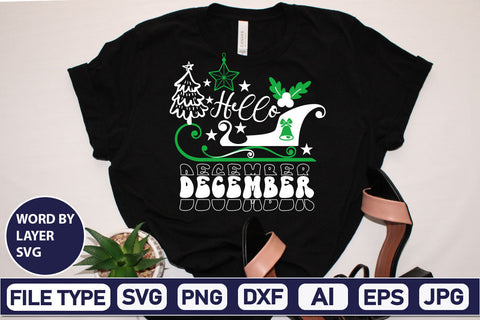 Hello December SVG Cut File SVGs,Quotes and Sayings,Food & Drink,On Sale, Print & Cut SVG DesignPlante 503 