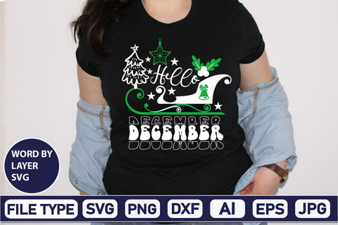 Hello December SVG Cut File SVGs,Quotes and Sayings,Food & Drink,On Sale, Print & Cut SVG DesignPlante 503 