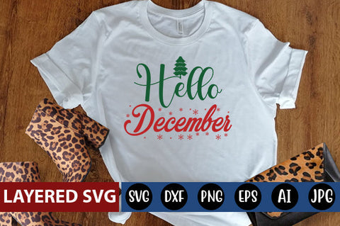 hello December SVG cute file SVG Blessedprint 