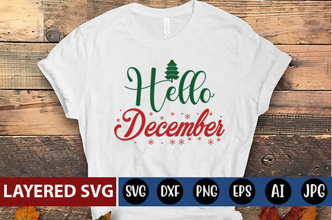 hello December SVG cute file SVG Blessedprint 