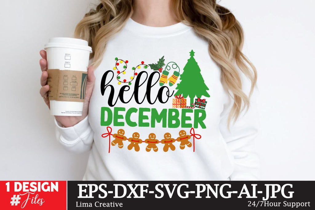 Hello December SVG Cute File - So Fontsy